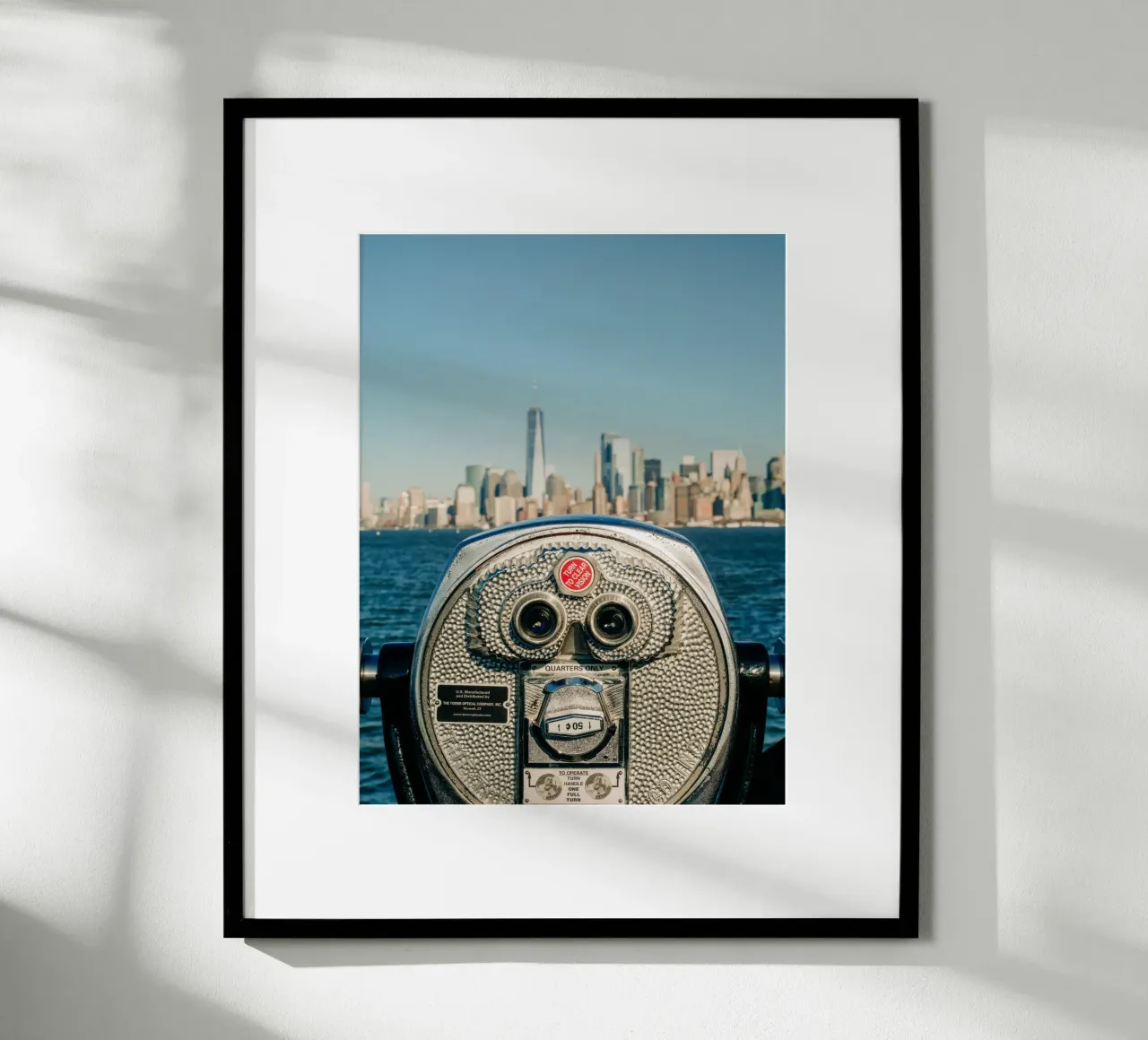 Skyline di New York - Vista di Manhattan con un binocolo carta hahnemühle da Bold and Retro