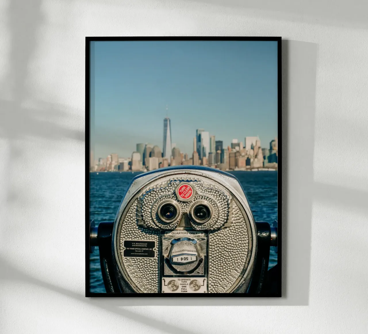 Skyline di New York - Vista di Manhattan con un binocolo carta hahnemühle da Bold and Retro