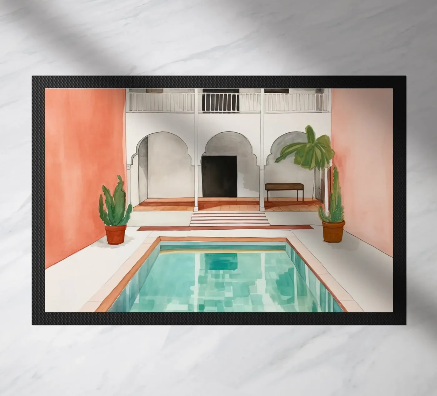 Moroccan Pool deurmat van DaarbyN