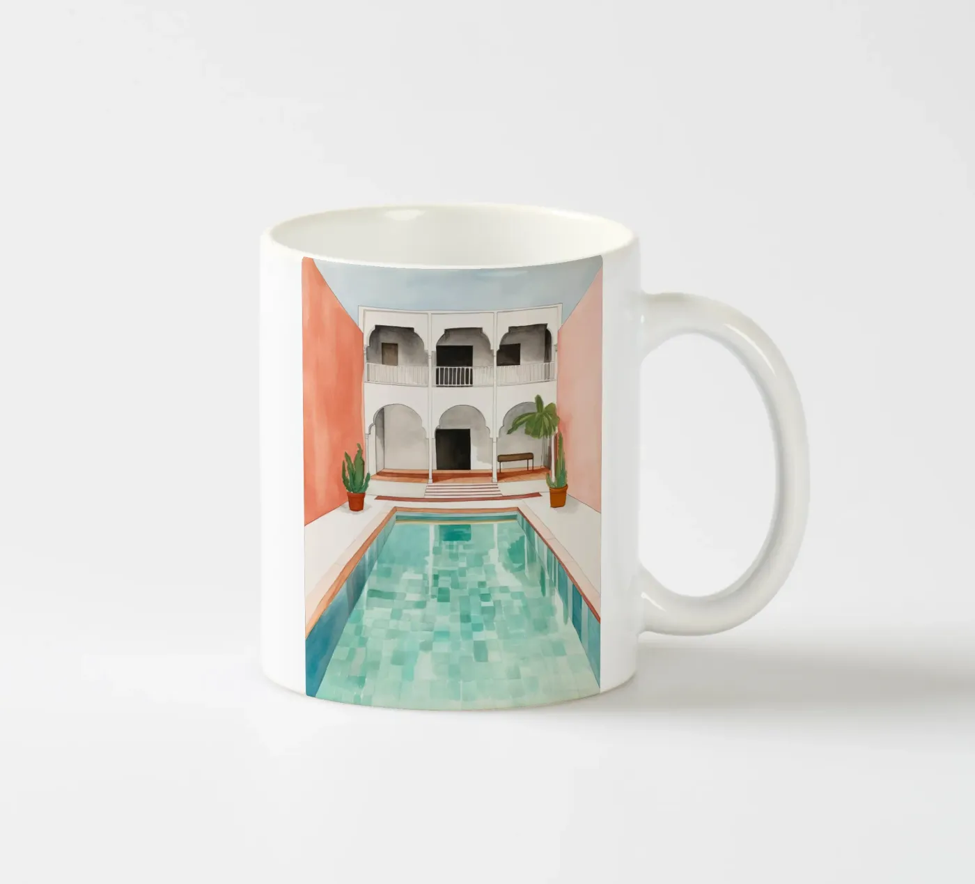Moroccan Pool ceramic mug by DaarbyN