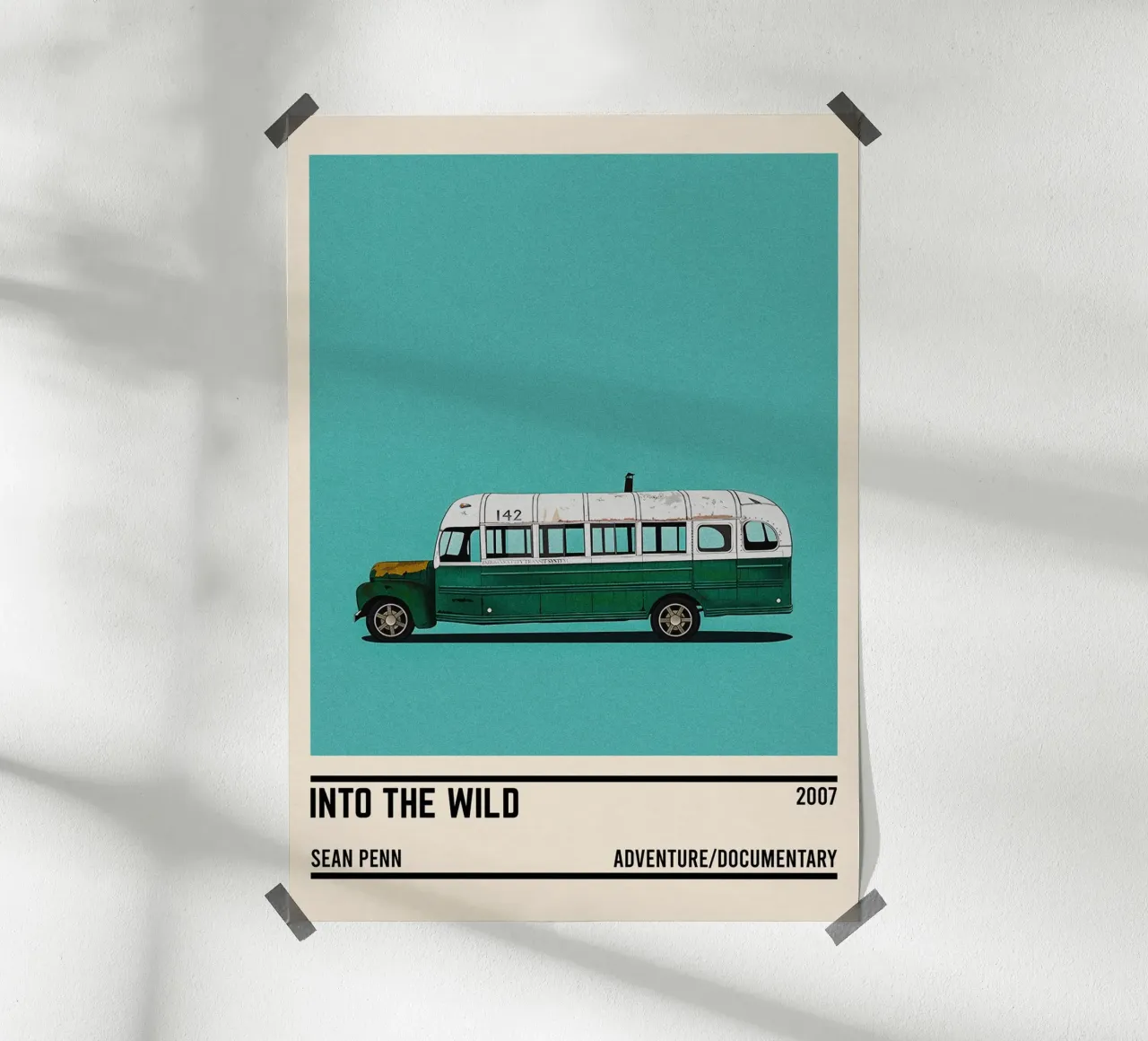 Into the wild movie car poster con telaio in alluminio da TheArtstudio