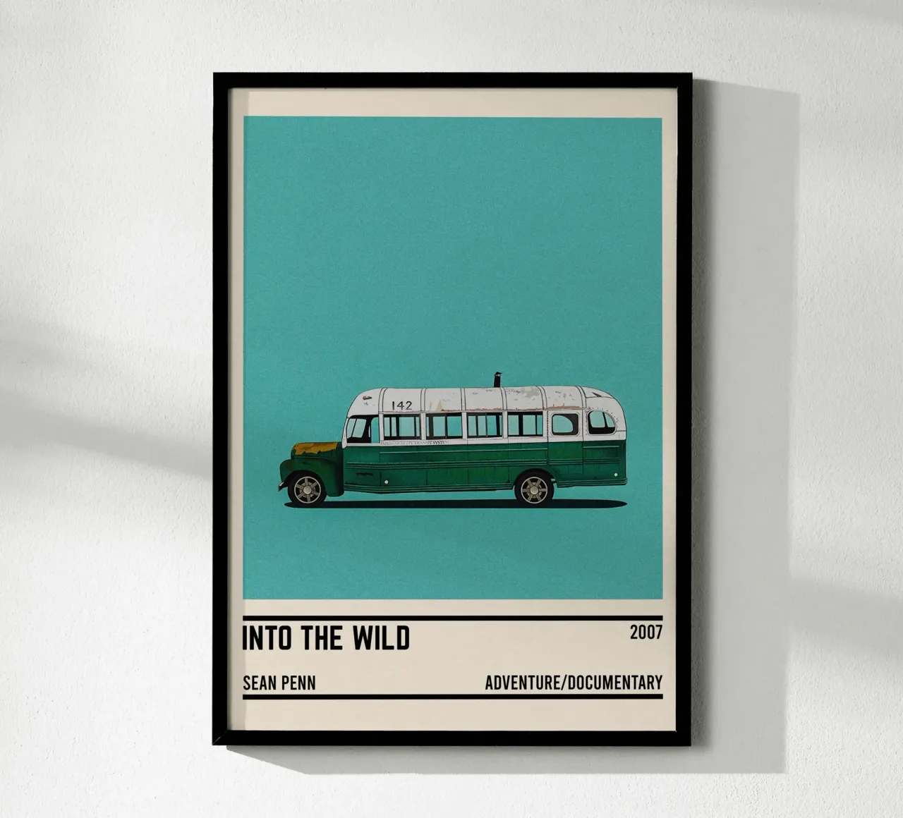Into the wild movie car poster con telaio in alluminio da TheArtstudio