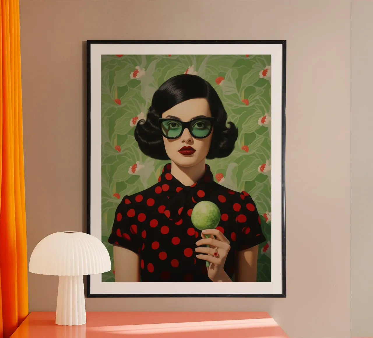 Ragazza lecca-lecca | Ritratto di donna in stile pop art poster con telaio in alluminio da Autofocus