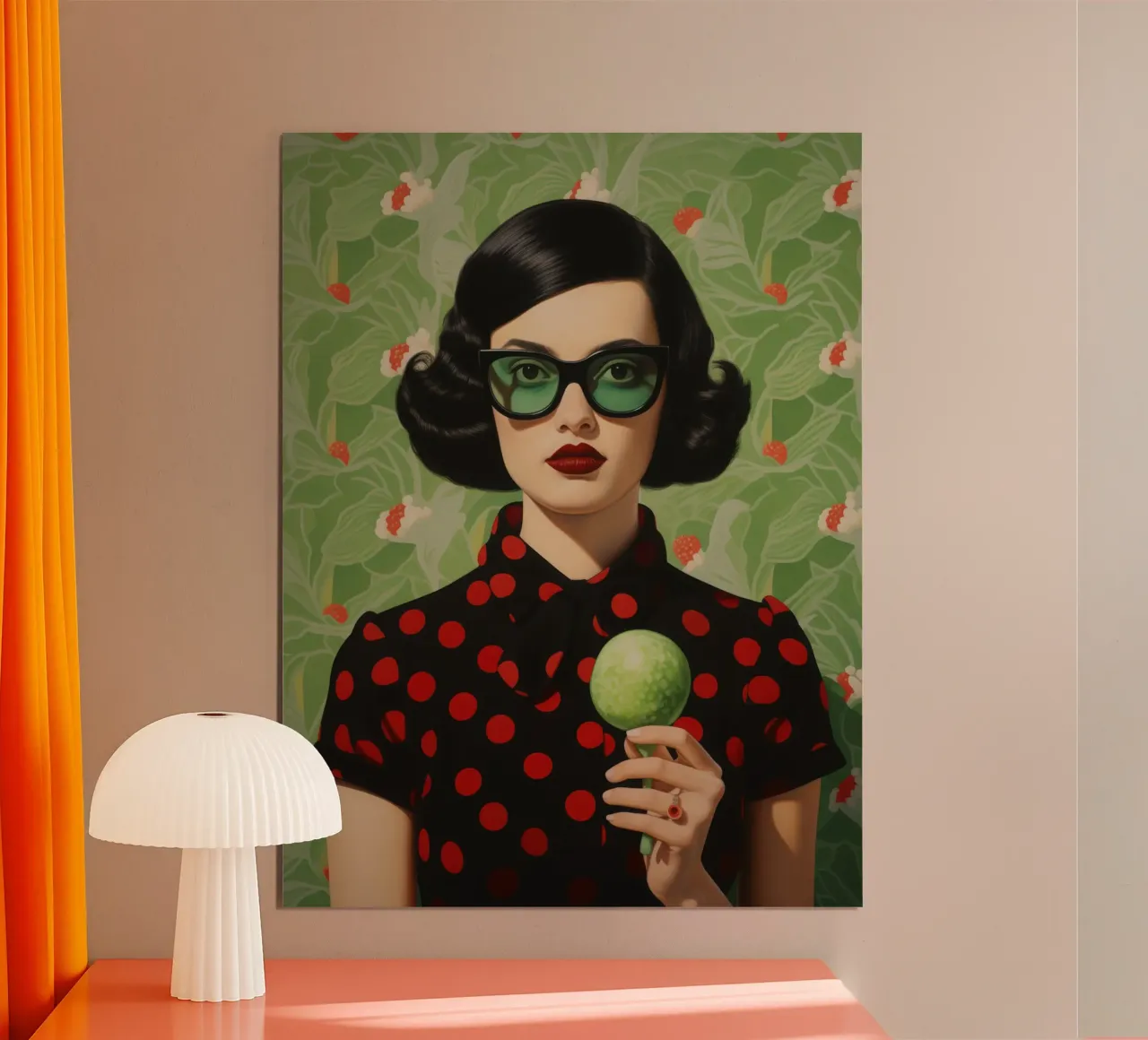 Ragazza lecca-lecca | Ritratto di donna in stile pop art poster con telaio in alluminio da Autofocus