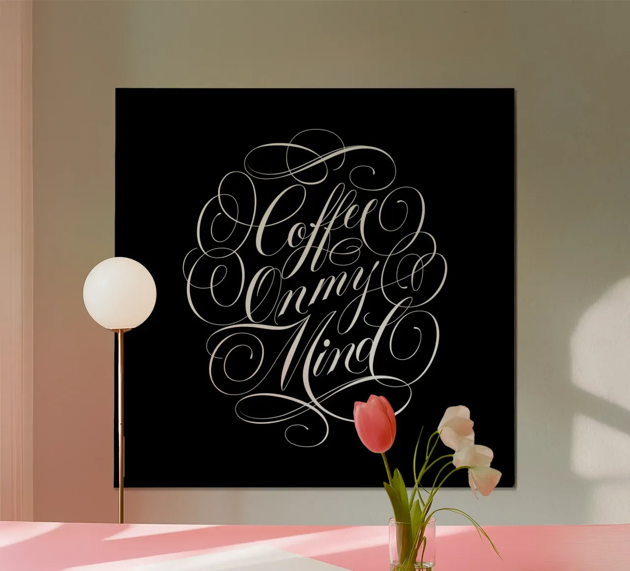 Coffee on my Mind.  Coffee Quote. poster con telaio in legno da CalliLetters