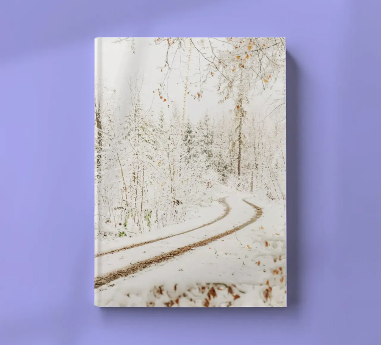 Snow-covered forest path - Winter in Saxon Switzerland notebook by Bold and Retro