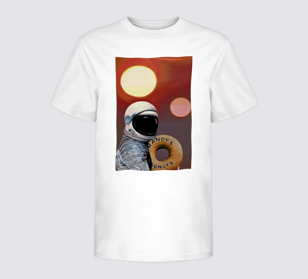 Twin Suns And Donuts kids t-shirt by Scott Listfield