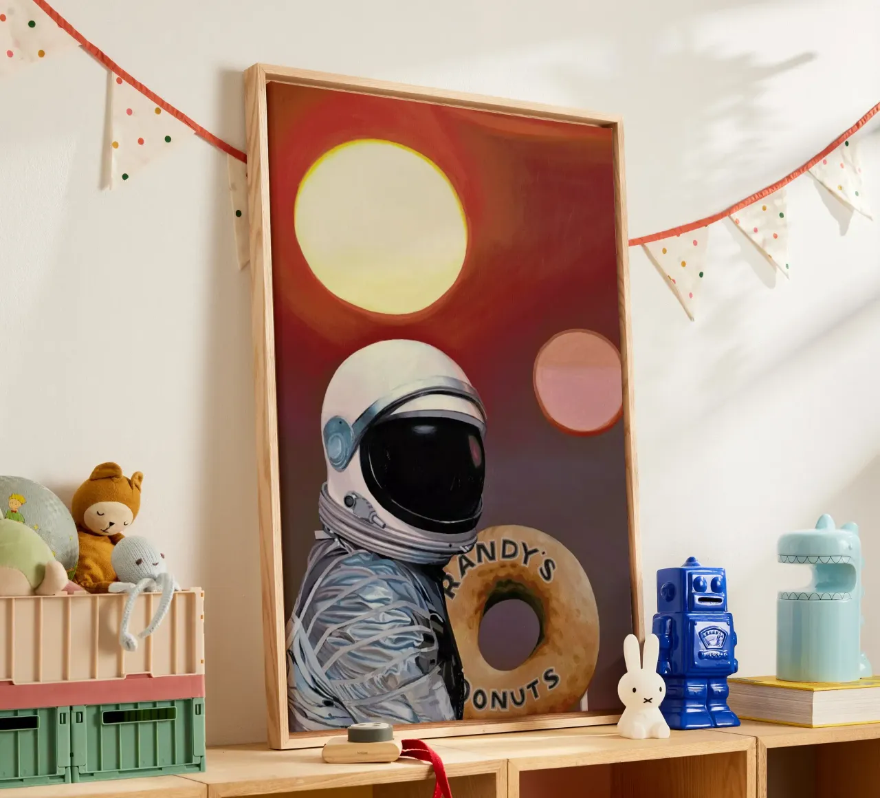 Twin Suns And Donuts tela con Cornice a cassetta da Scott Listfield