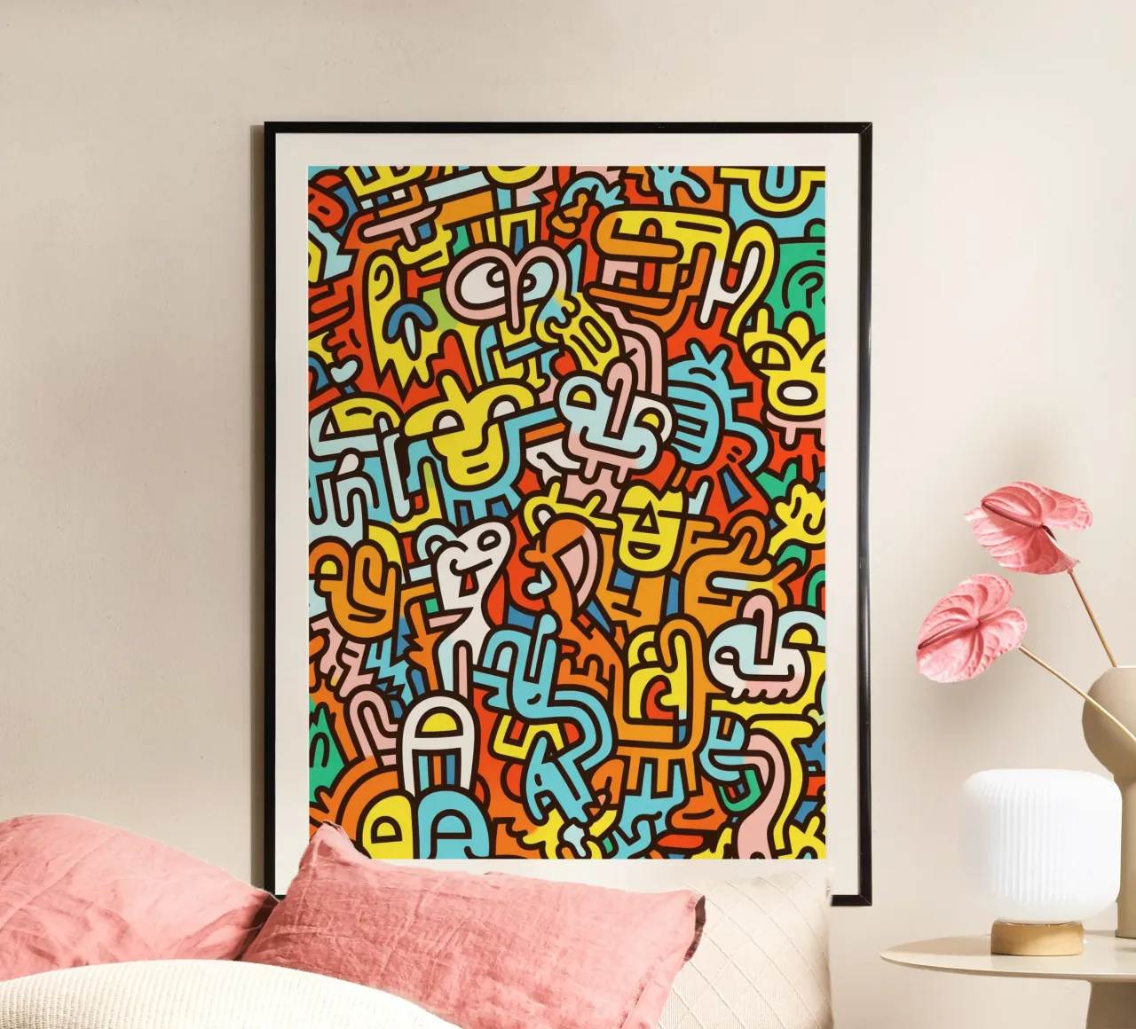 Uomini e donne sono diversi | Immagine astratta a oggetti nascosti poster con telaio in alluminio da Autofocus