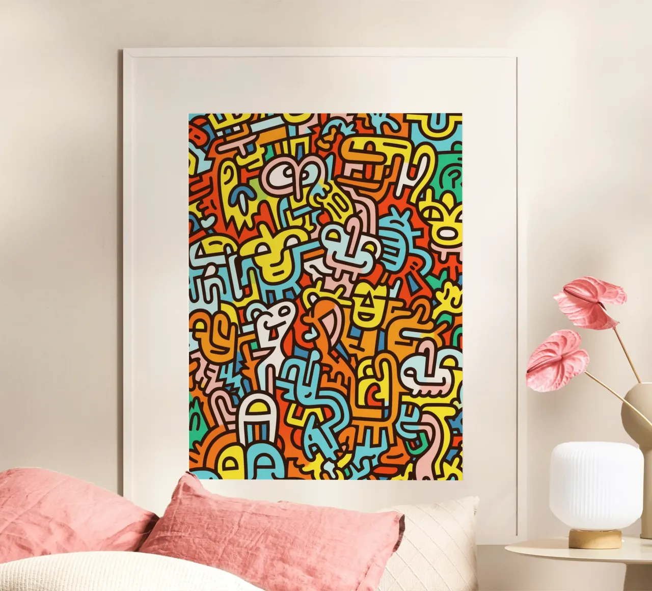 Uomini e donne sono diversi | Immagine astratta a oggetti nascosti poster con telaio in alluminio da Autofocus
