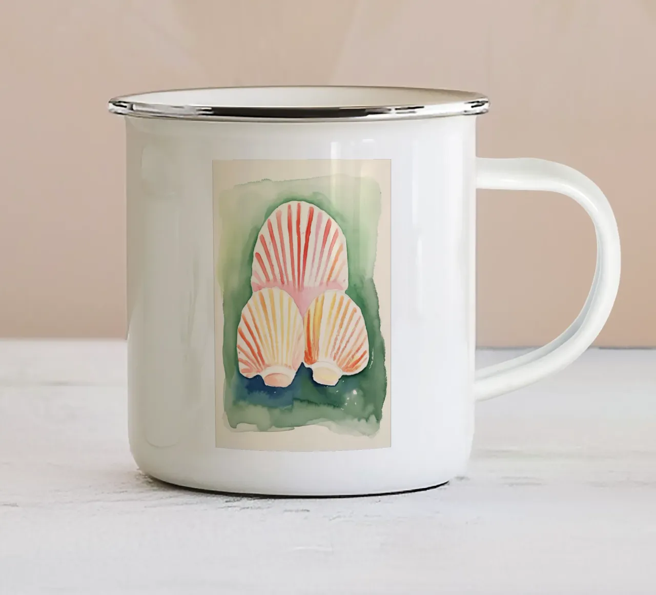 Coastal Vibes enamel mug by DaarbyN