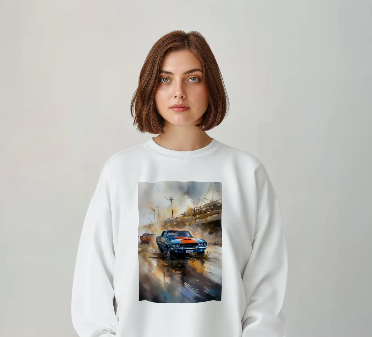 Auto da corsa sport arte felpa da Justyna Jaszke JBJart
