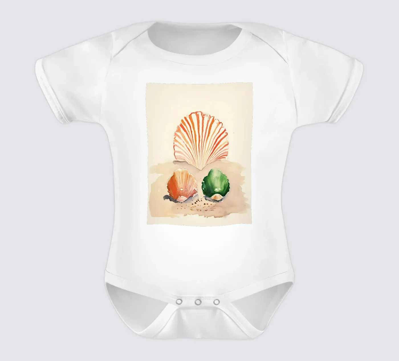 Zeeschelpen babyrompertje korte mouwen van DaarbyN