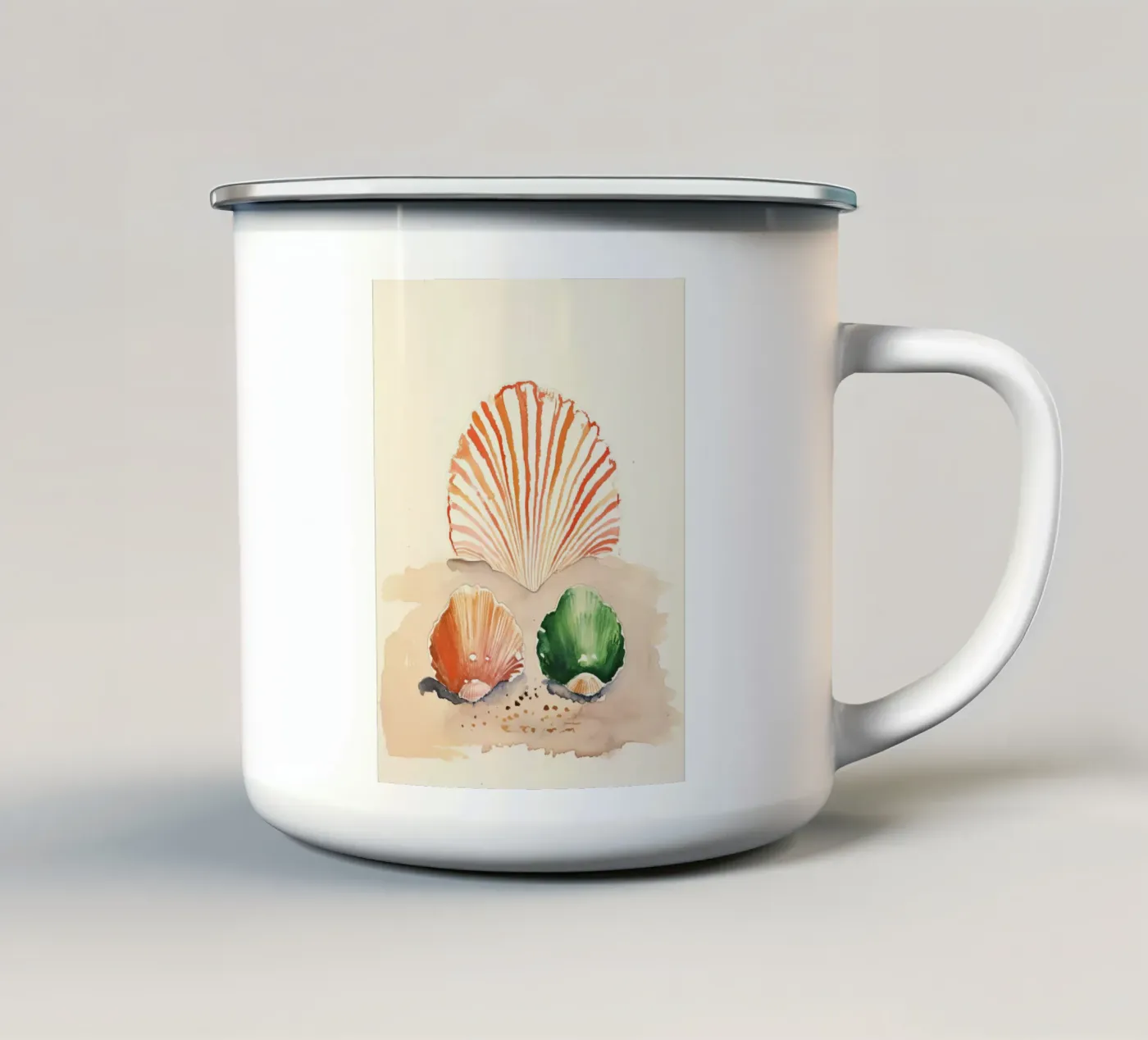 Seashells enamel mug by DaarbyN