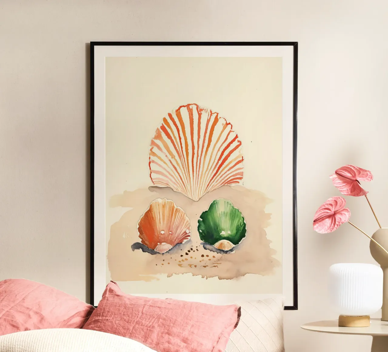 Conchiglie poster con telaio in legno da DaarbyN
