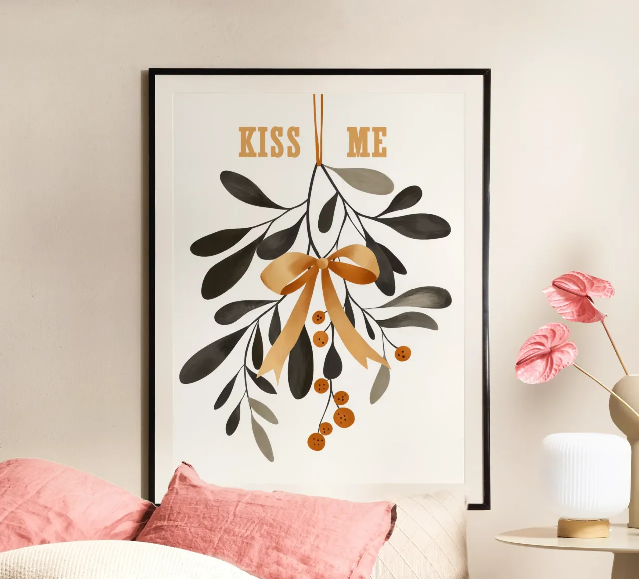 Küss mich unter dem Mistelzweig | Adventsgeschenk Poster von Autofocus