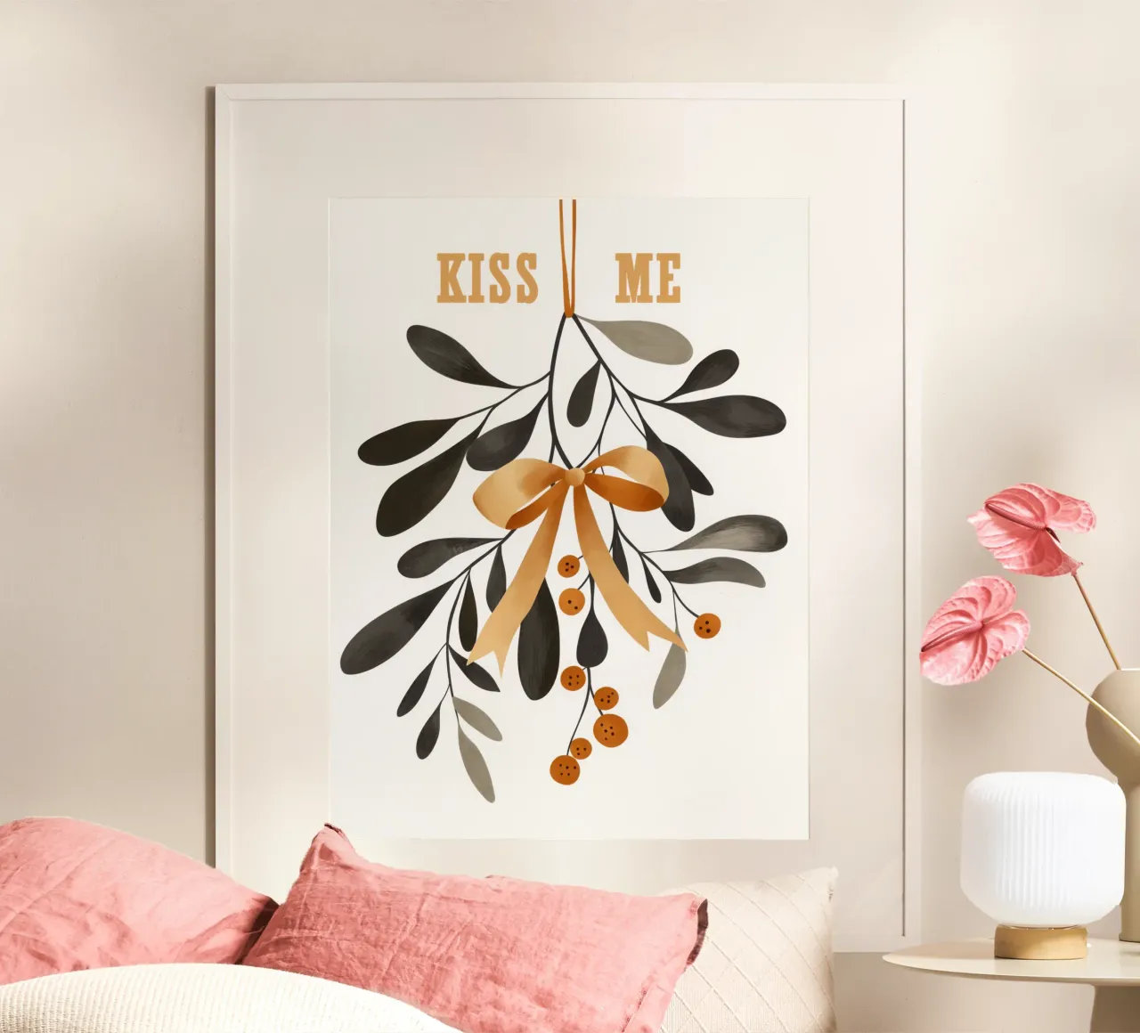 Küss mich unter dem Mistelzweig | Adventsgeschenk Poster von Autofocus