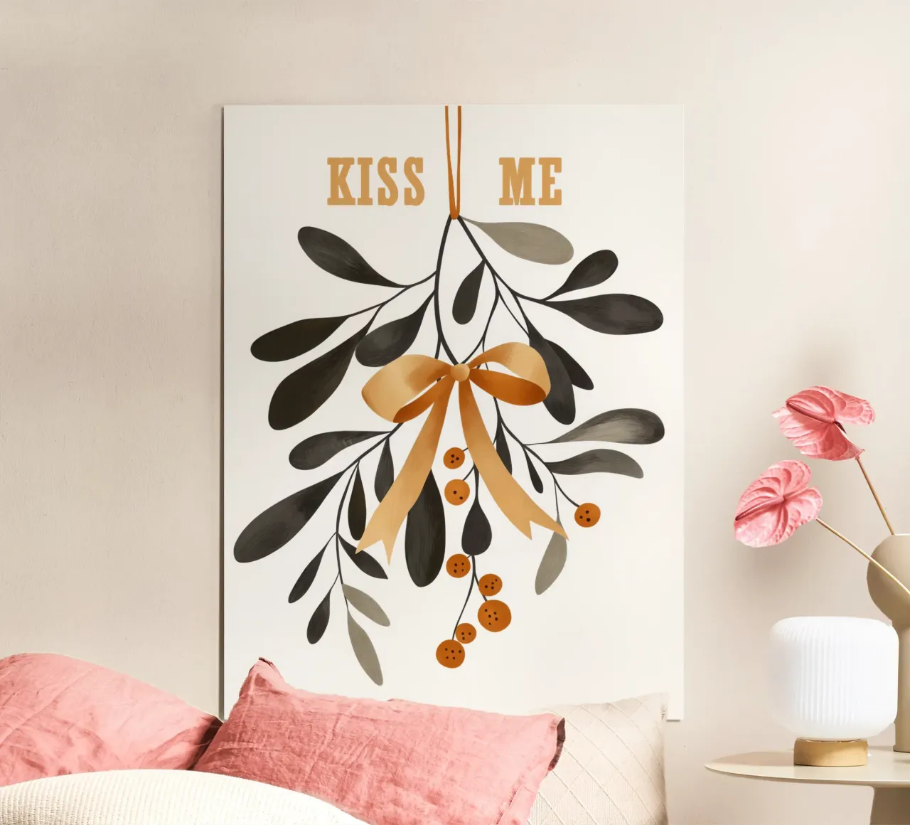 Küss mich unter dem Mistelzweig | Adventsgeschenk Poster von Autofocus
