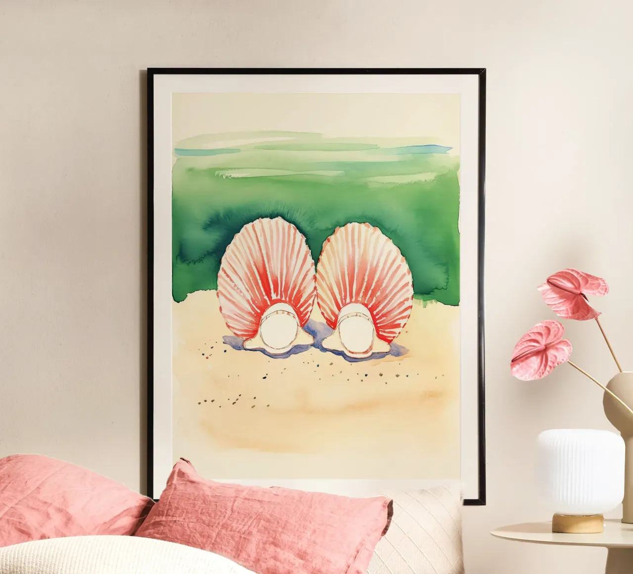 Vacanza sulla costa poster con telaio in plastica da DaarbyN