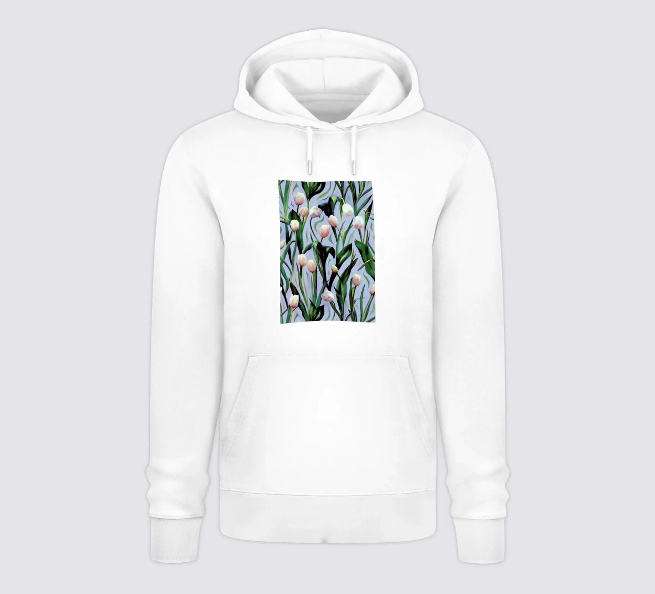 Waiting On The Blooming – Tulip Pattern felpa con cappuccio da Micklyn Le Feuvre