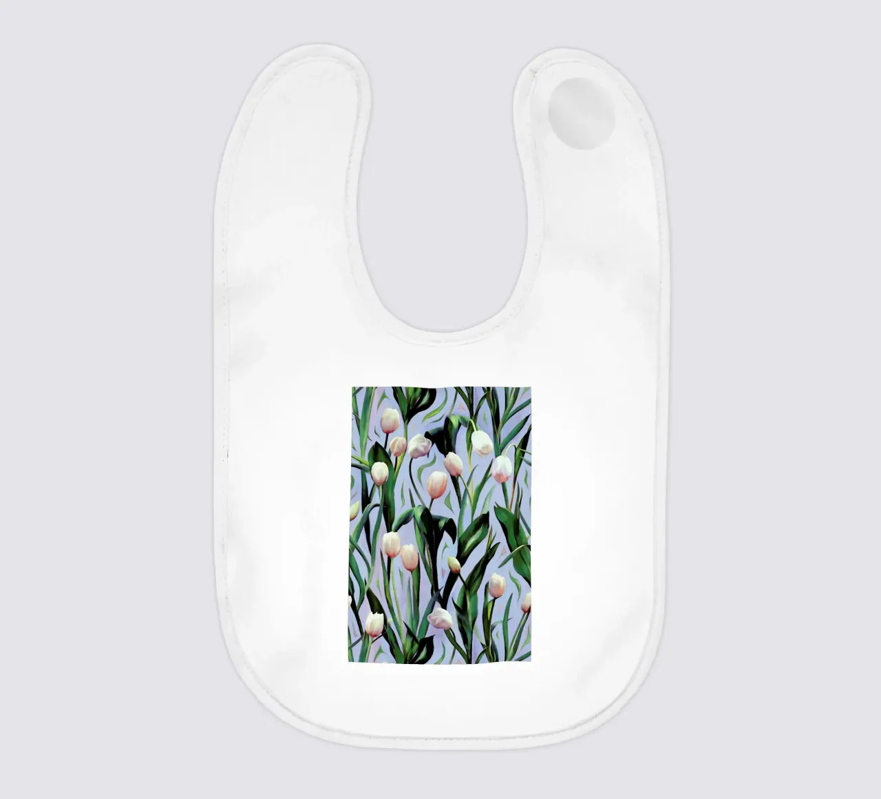 Waiting On The Blooming – Tulip Pattern baby slabbetje van Micklyn Le Feuvre