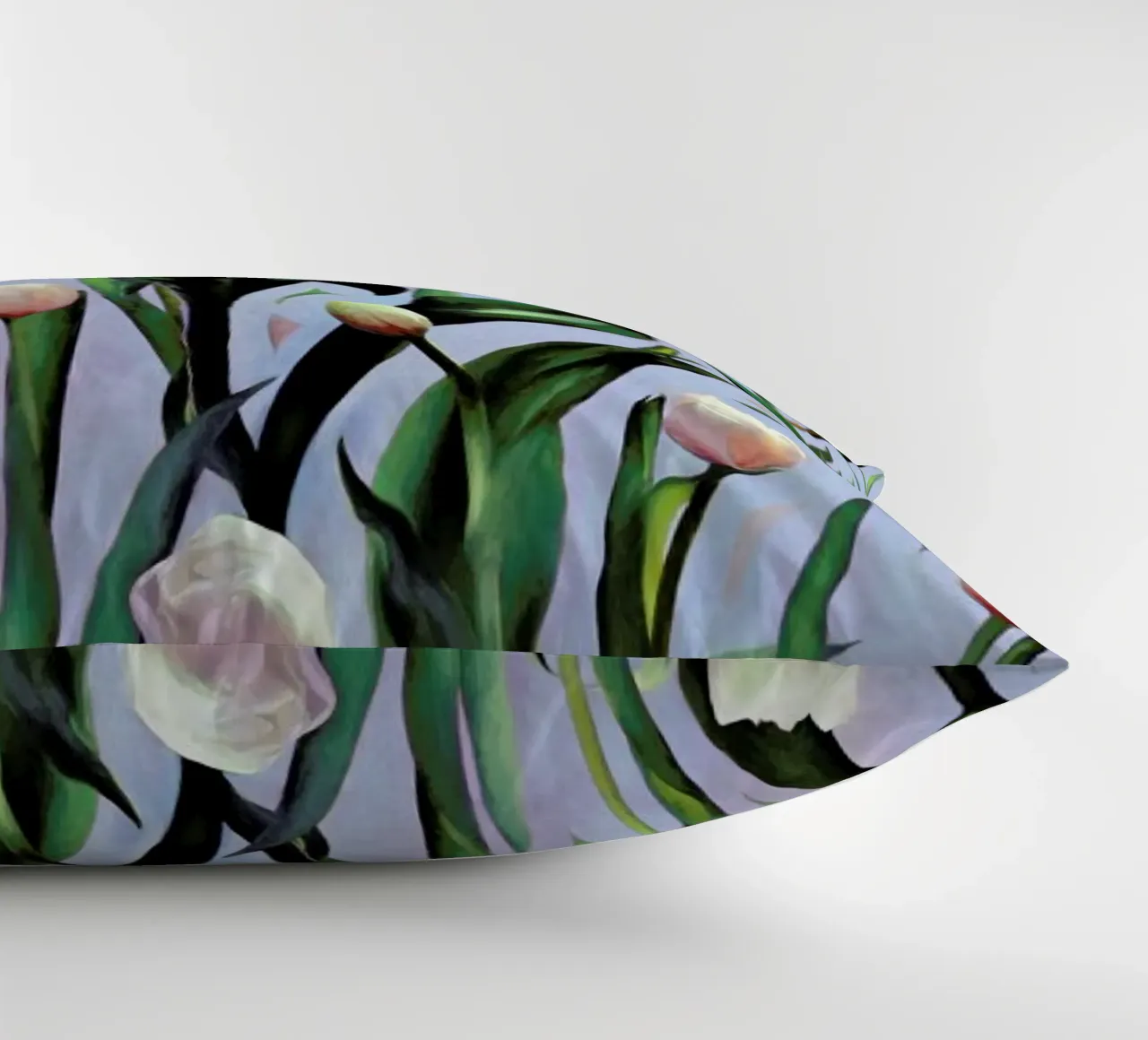 Waiting On The Blooming – Tulip Pattern cuscino da Micklyn Le Feuvre