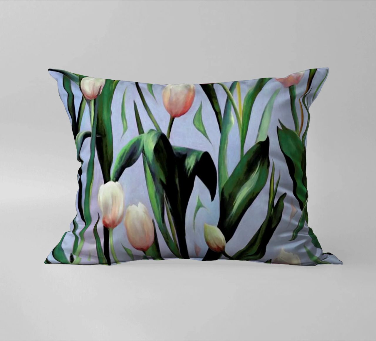 Waiting On The Blooming – Tulip Pattern cuscino da Micklyn Le Feuvre