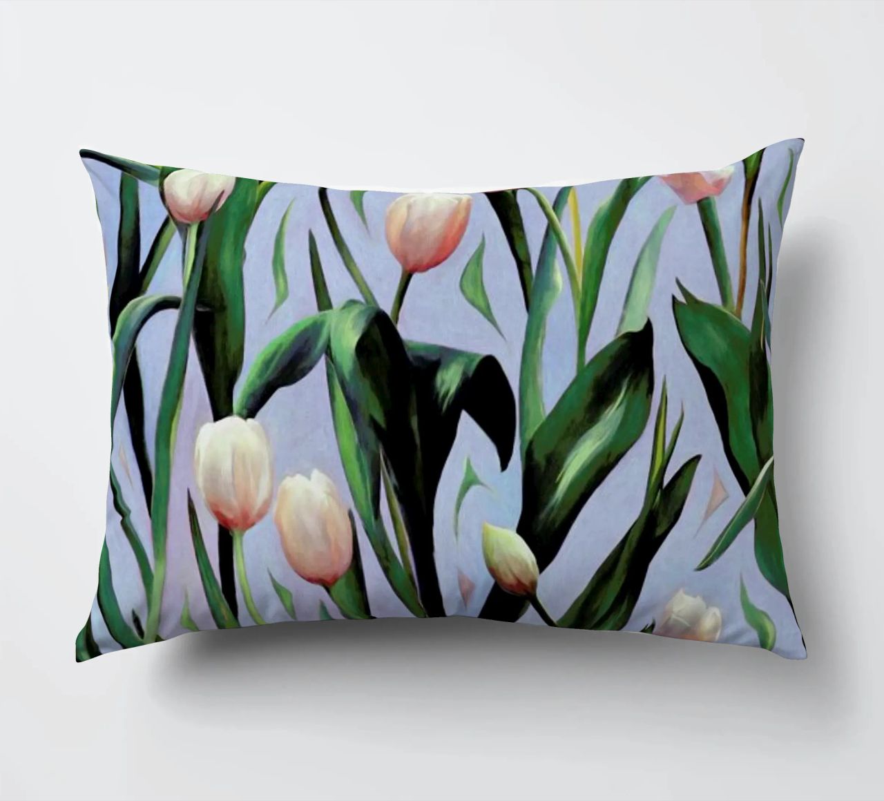 Waiting On The Blooming – Tulip Pattern cuscino da Micklyn Le Feuvre