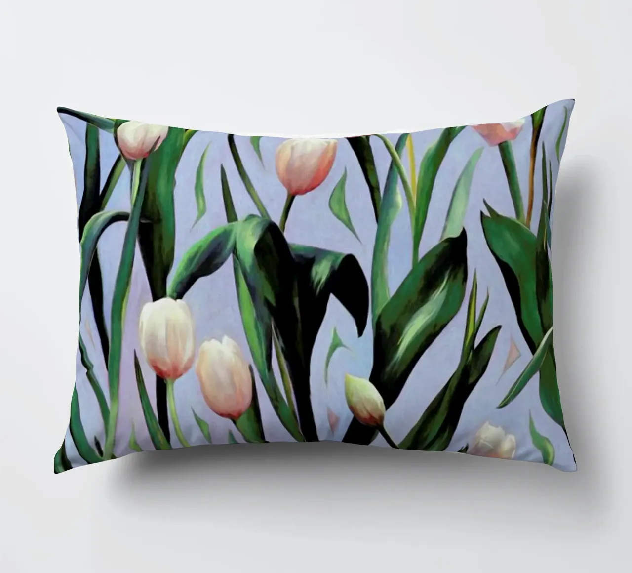 Waiting On The Blooming – Tulip Pattern Kissen von Micklyn Le Feuvre
