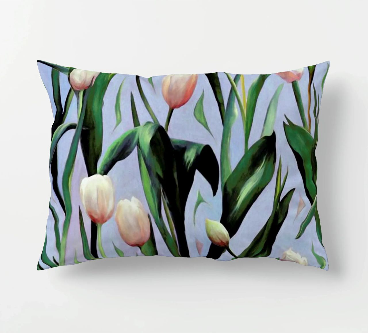 Waiting On The Blooming – Tulip Pattern cuscino da Micklyn Le Feuvre