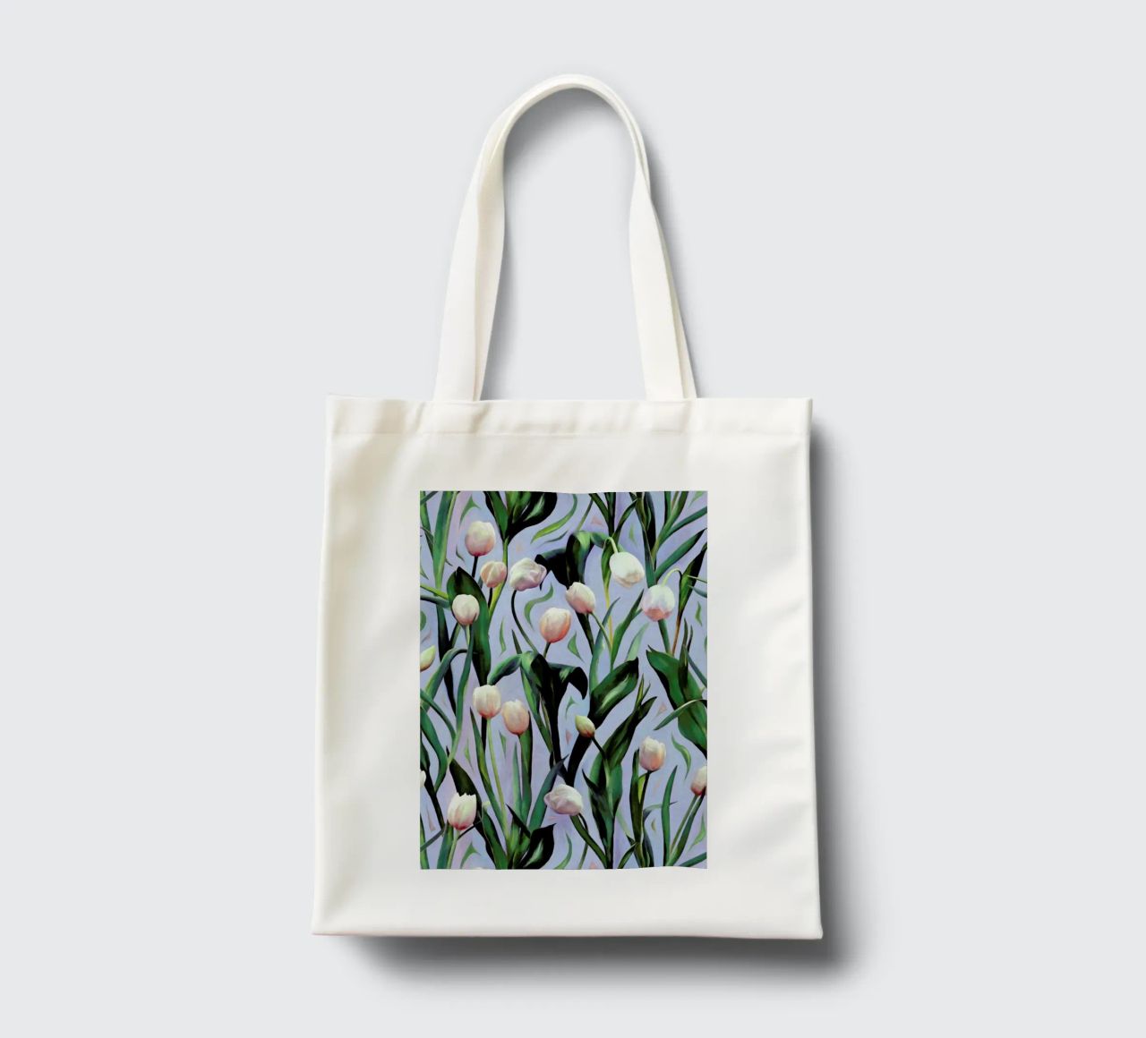 Waiting On The Blooming – Tulip Pattern borsa in juta da Micklyn Le Feuvre
