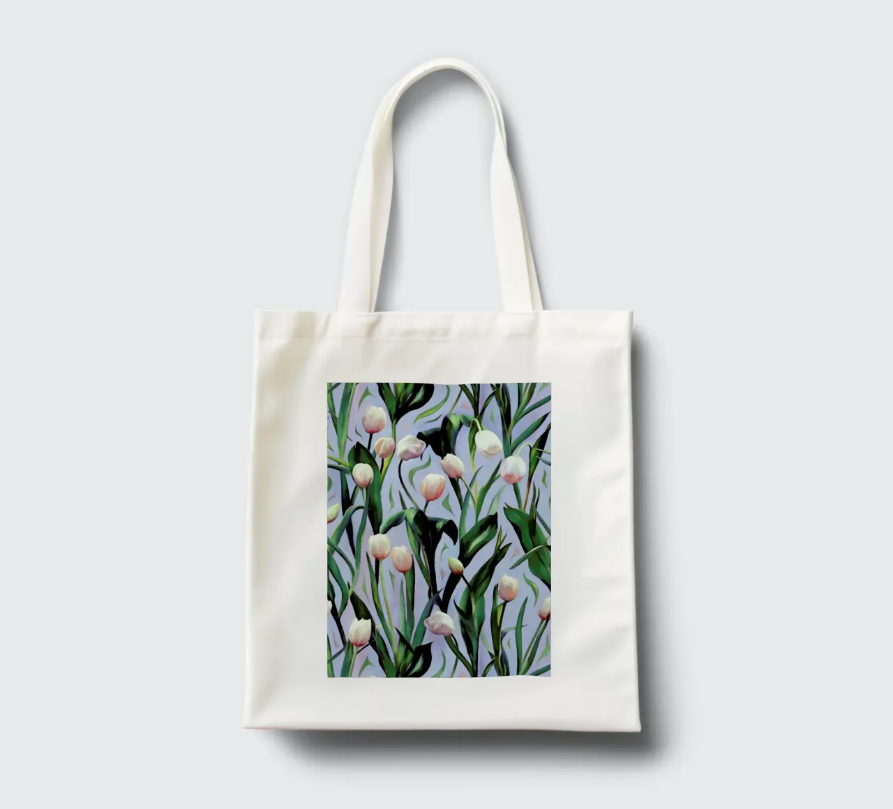 Waiting On The Blooming – Tulip Pattern borsa in juta da Micklyn Le Feuvre
