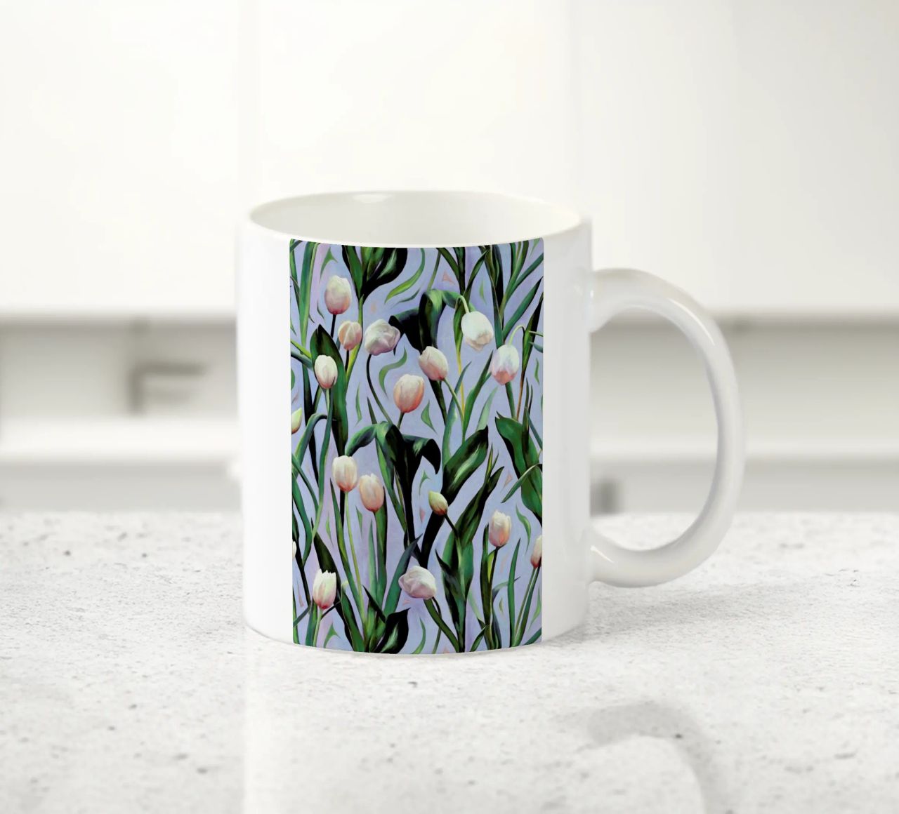 Waiting On The Blooming – Tulip Pattern tazza in ceramica da Micklyn Le Feuvre