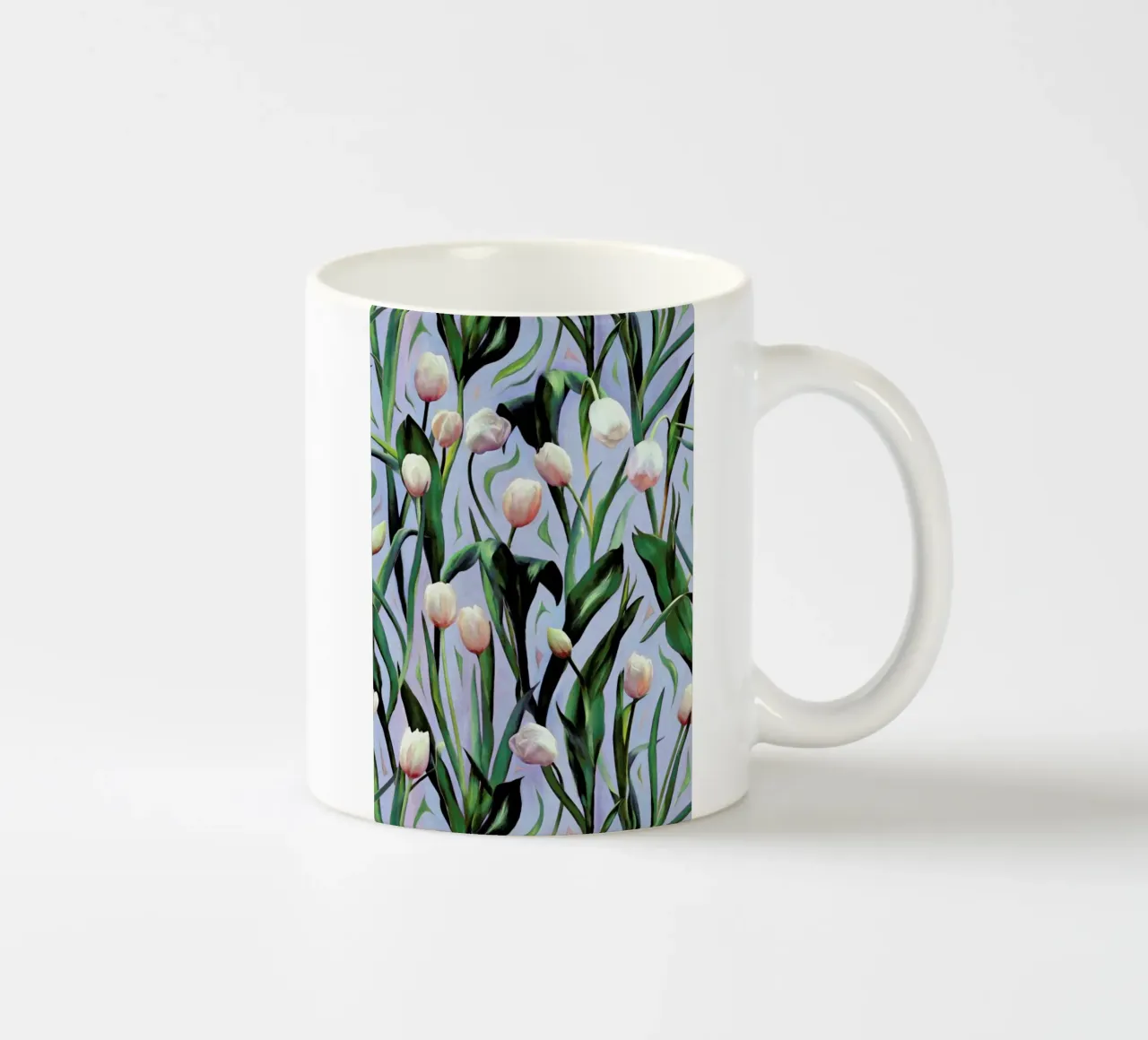Waiting On The Blooming – Tulip Pattern mug en céramique de Micklyn Le Feuvre