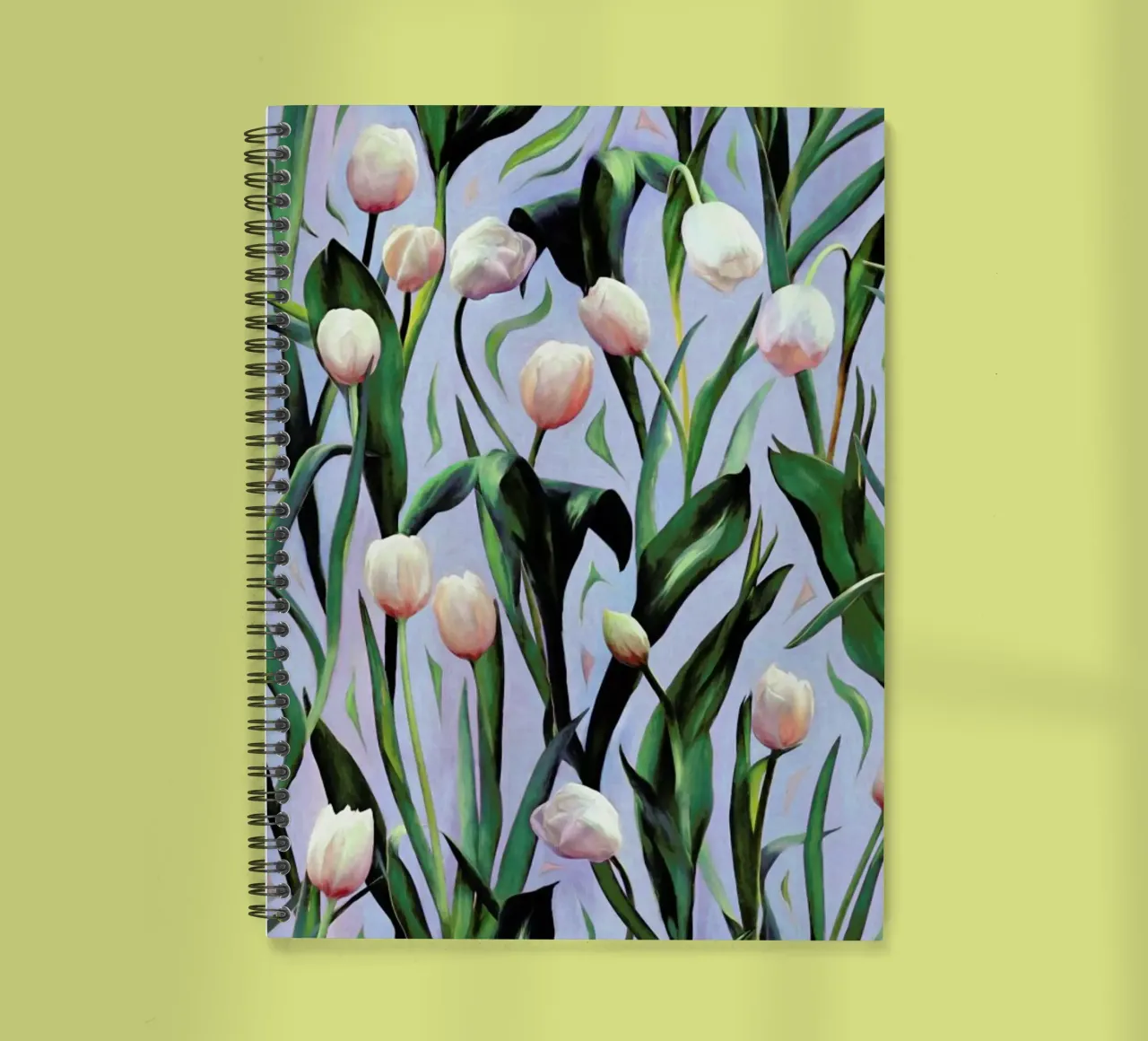 Waiting On The Blooming – Tulip Pattern spiral notebook by Micklyn Le Feuvre