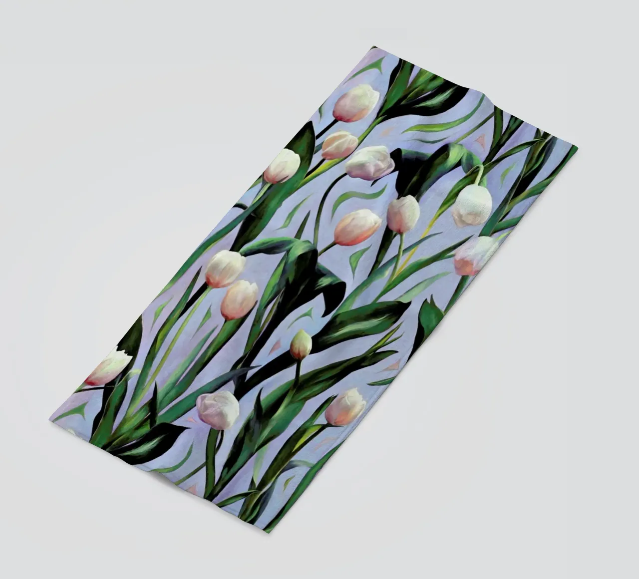 Waiting On The Blooming – Tulip Pattern beach towel by Micklyn Le Feuvre