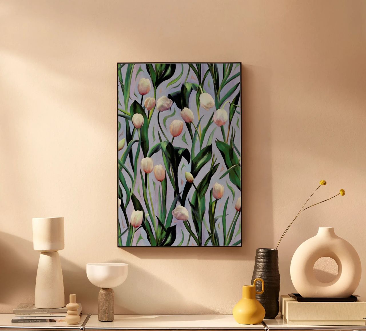 Waiting On The Blooming – Tulip Pattern alluminio dibond da Micklyn Le Feuvre