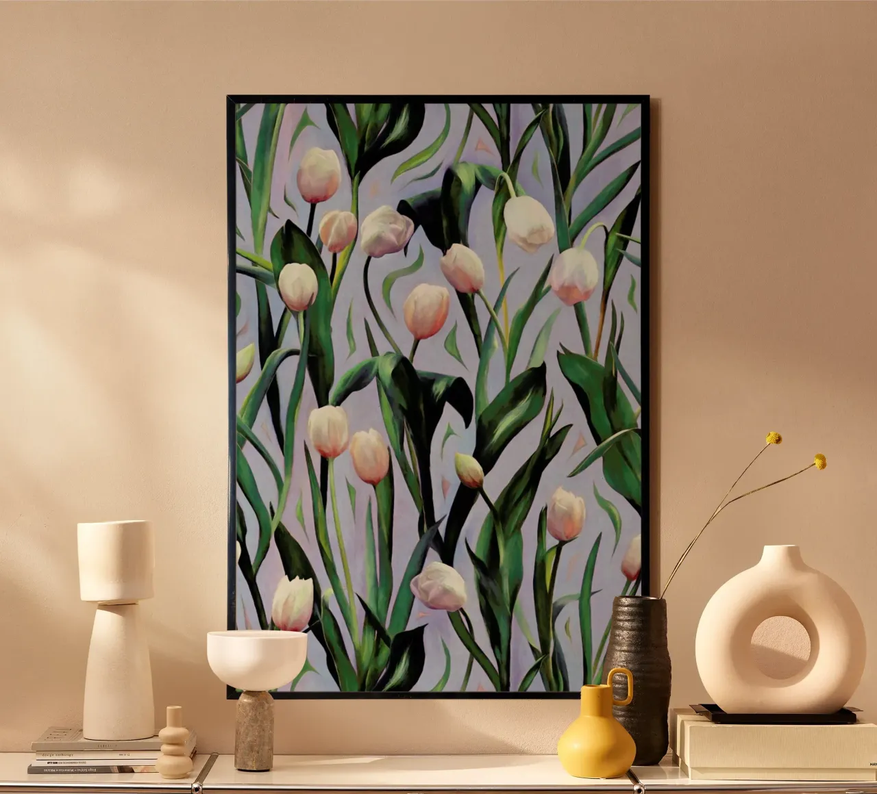 Waiting On The Blooming – Tulip Pattern poster da Micklyn Le Feuvre