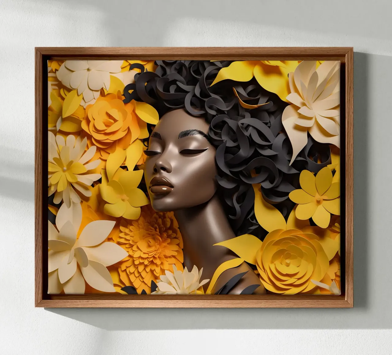Donna con fiori no. 1 tela da Yaso Design & Art Women & Flowers