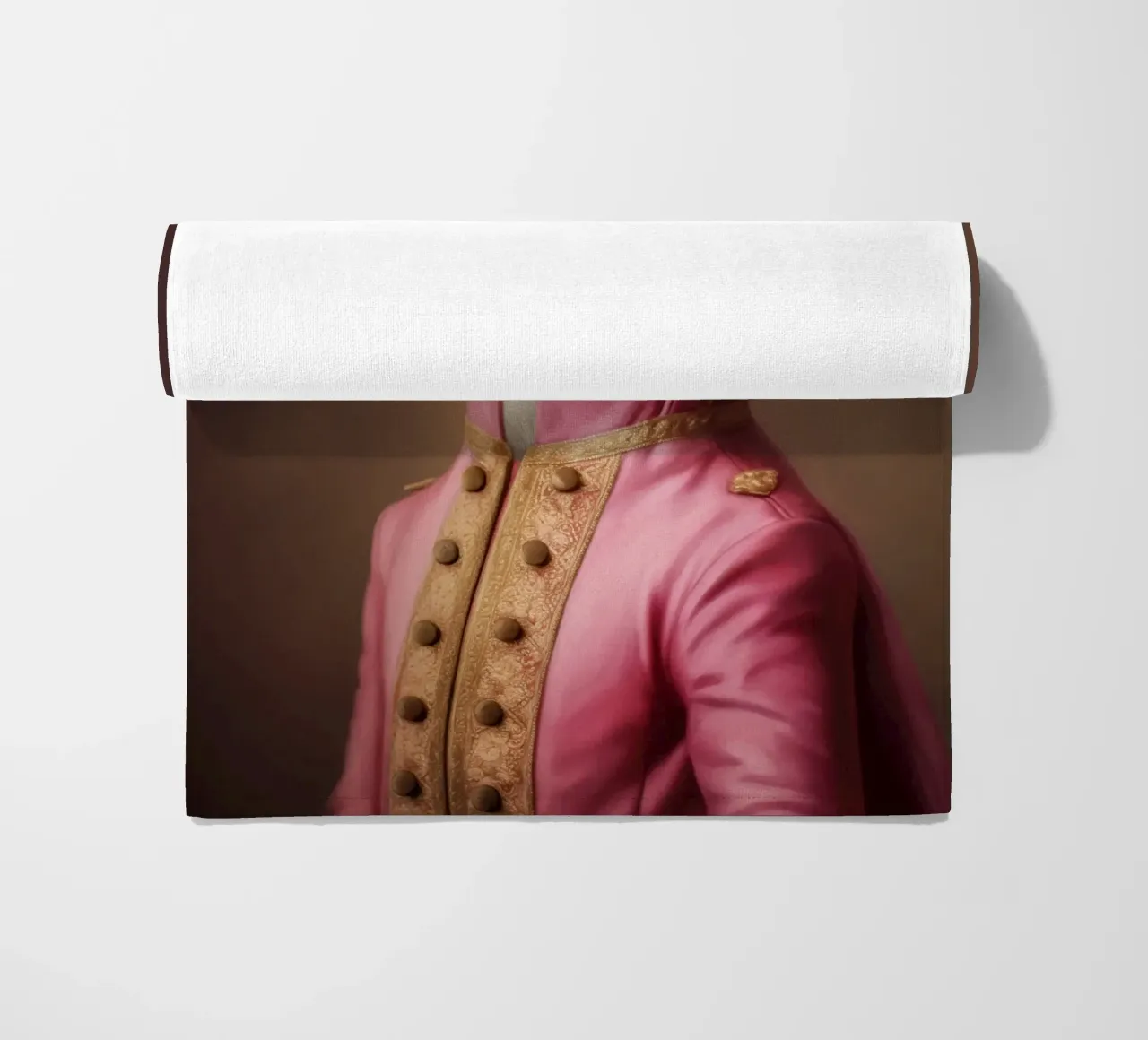 Pink meerkat painting beach towel by Carinaprint