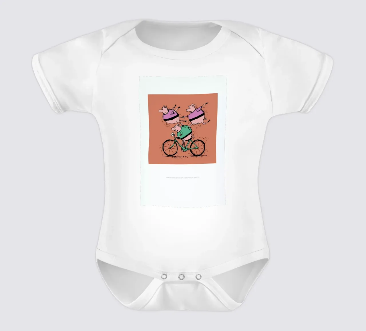 Three Pigs Kurzarm Babybody von Michael Valenti