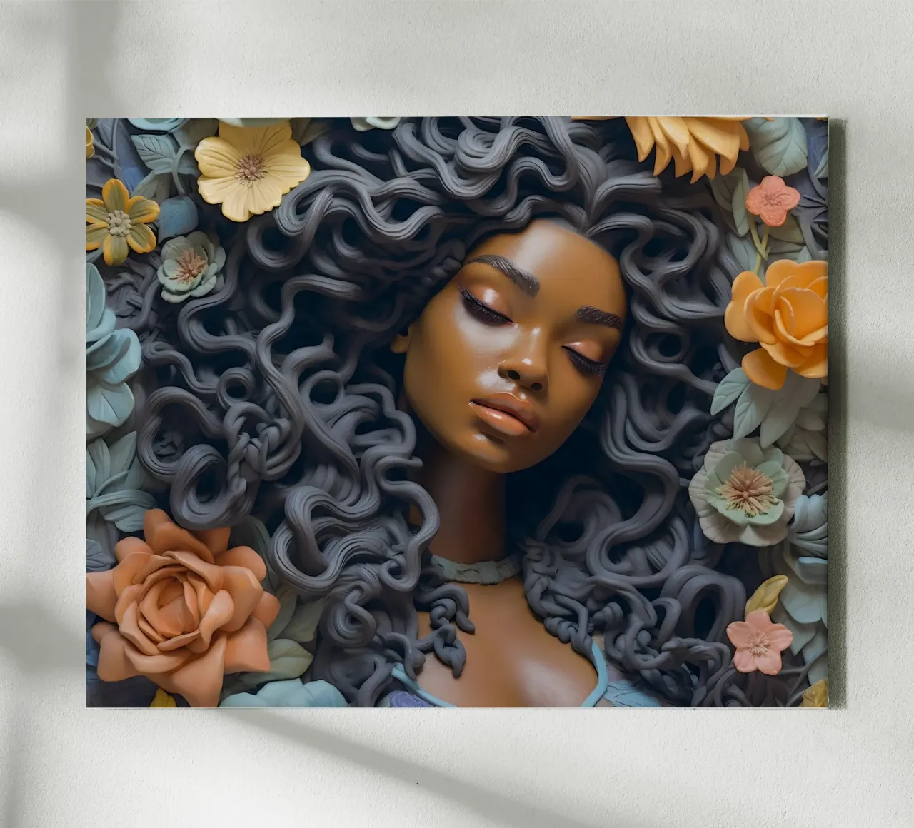 Donna con fiori no. 25 tela da Yaso Design & Art Women & Flowers