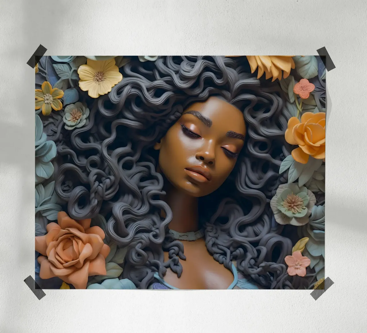 Donna con fiori no. 25 poster da Yaso Design & Art Women & Flowers
