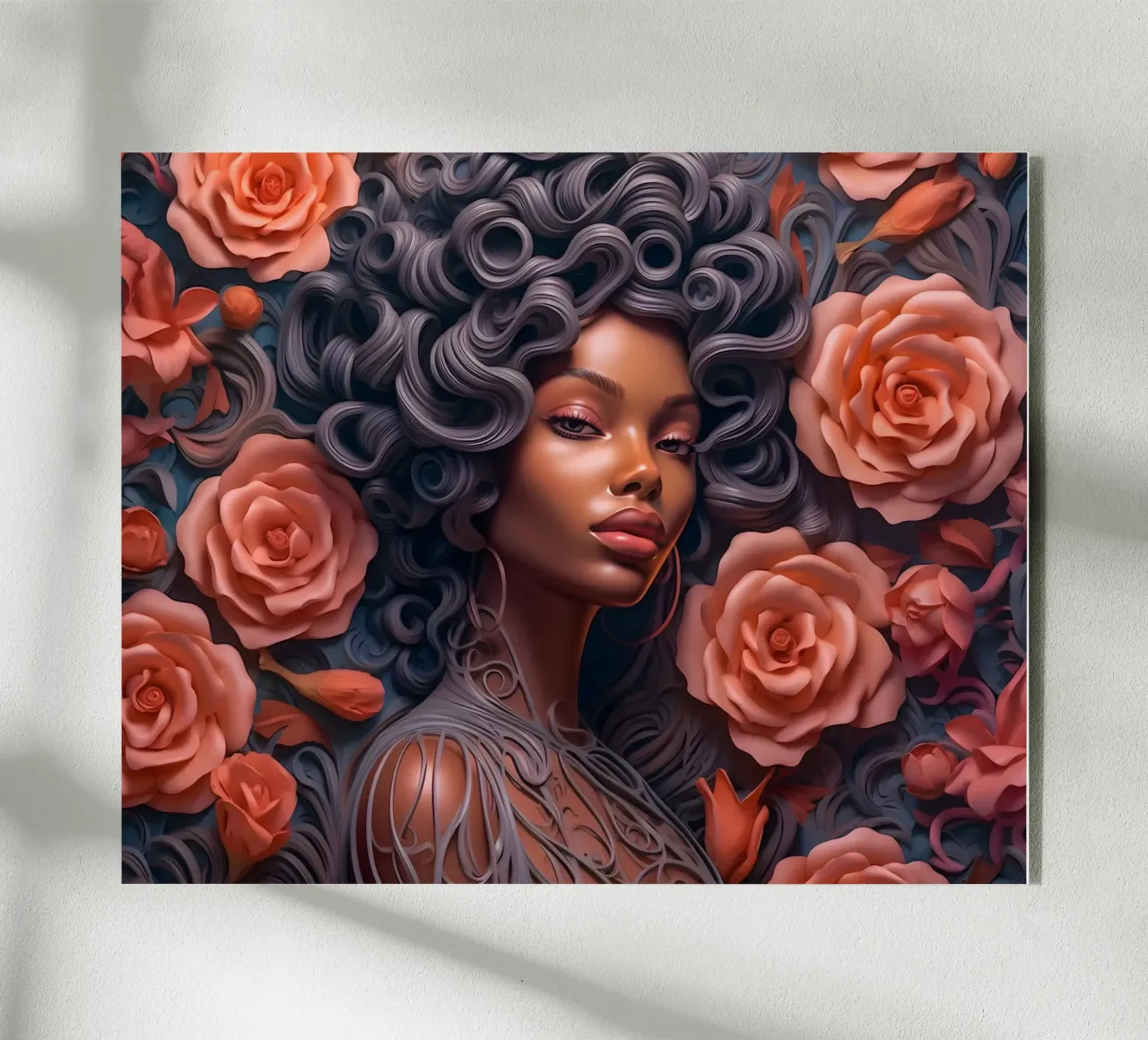 Donna con fiori n. 29 plexiglass da Yaso Design & Art Women & Flowers