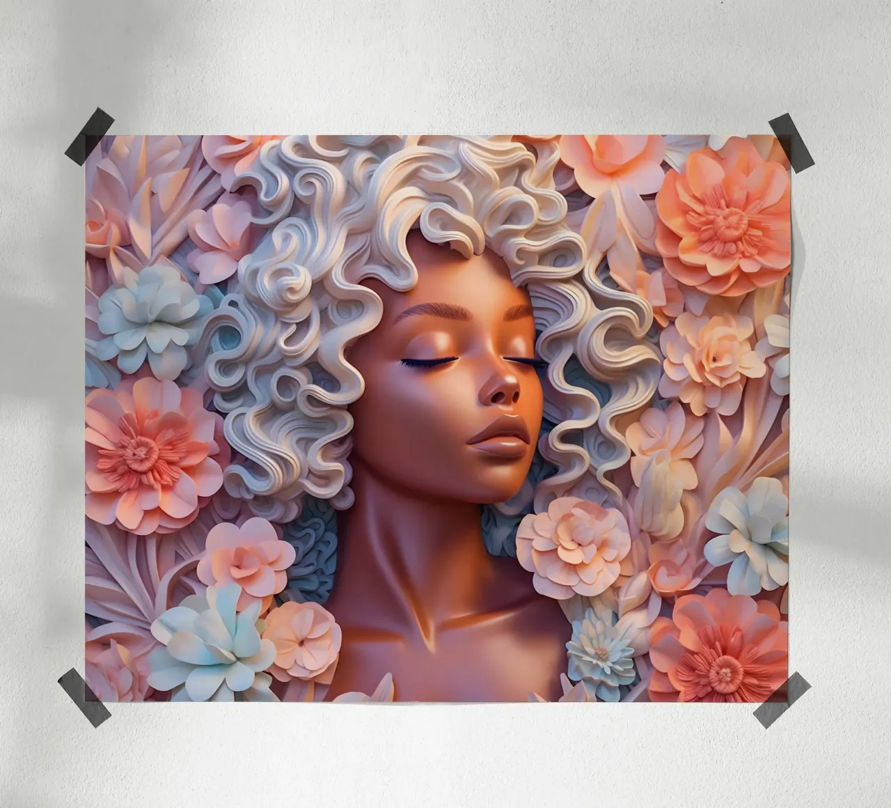 Donna con fiori no. 50 poster da Yaso Design & Art Women & Flowers