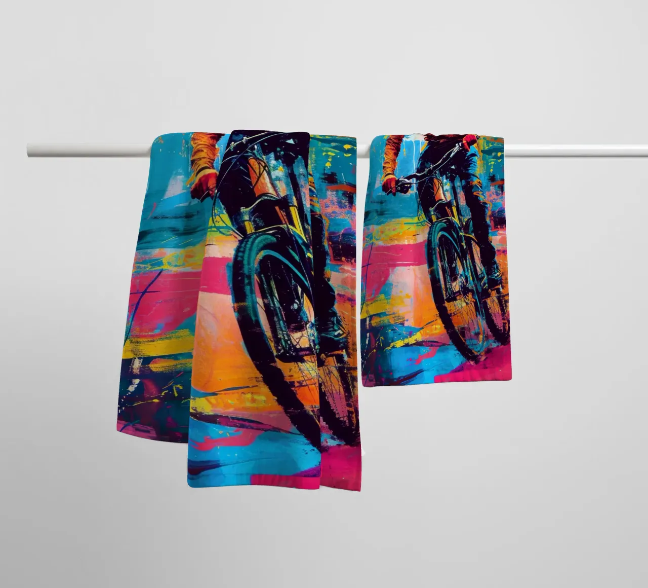 Fahrradsport Kunst Handtuch von Justyna Jaszke JBJart
