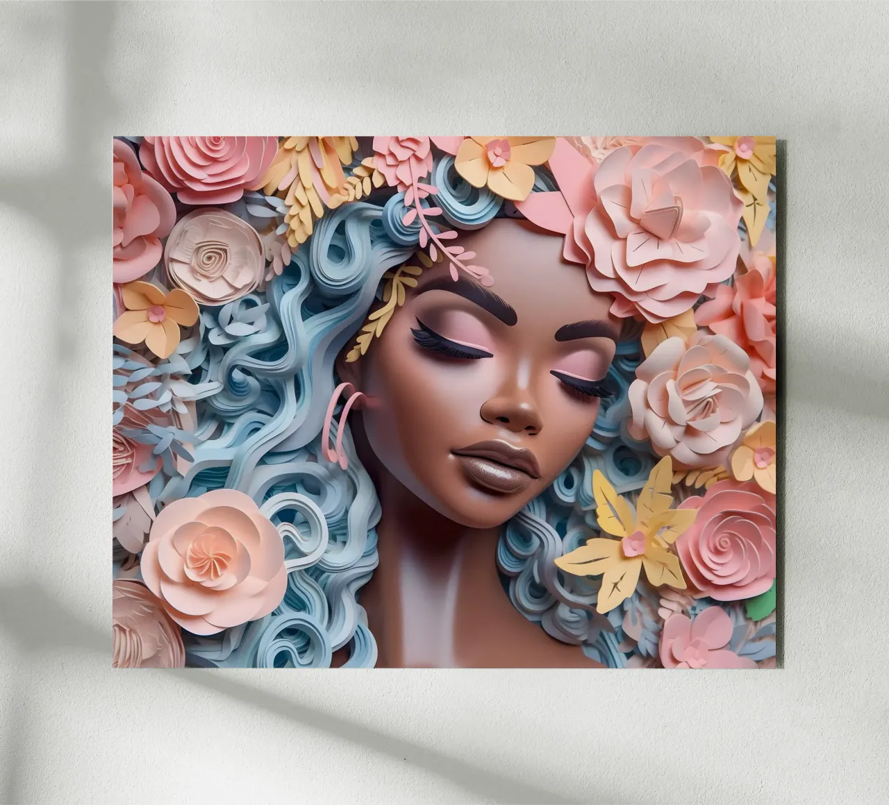 Donna con fiori no. 55 alluminio dibond da Yaso Design & Art Women & Flowers