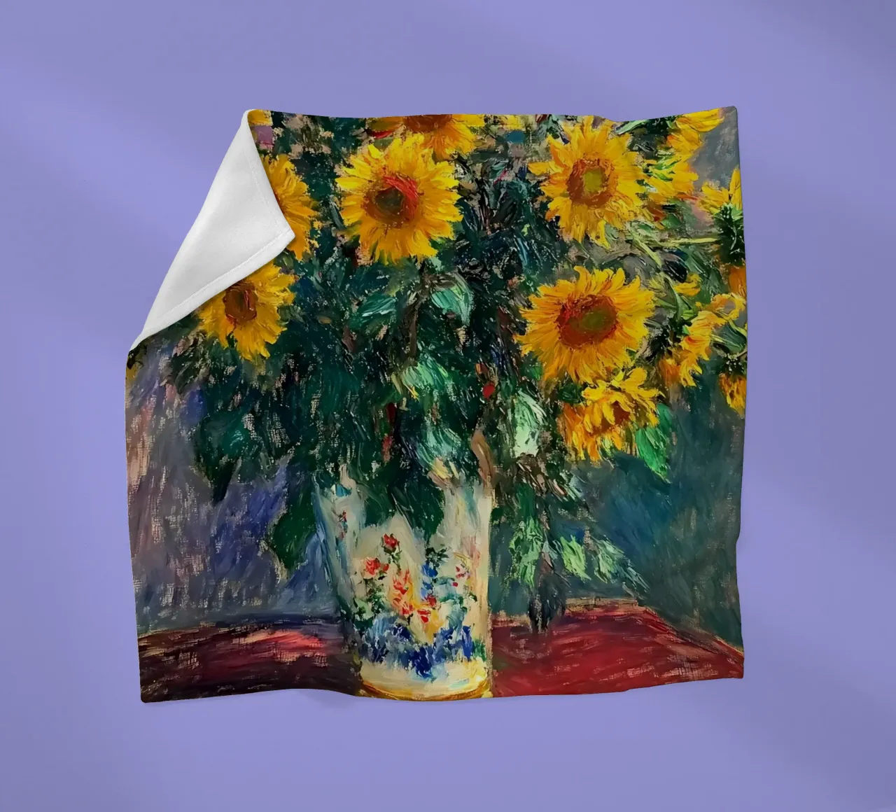 Sunflowers by Claude Monet coperta in pile da IamHomeStudio