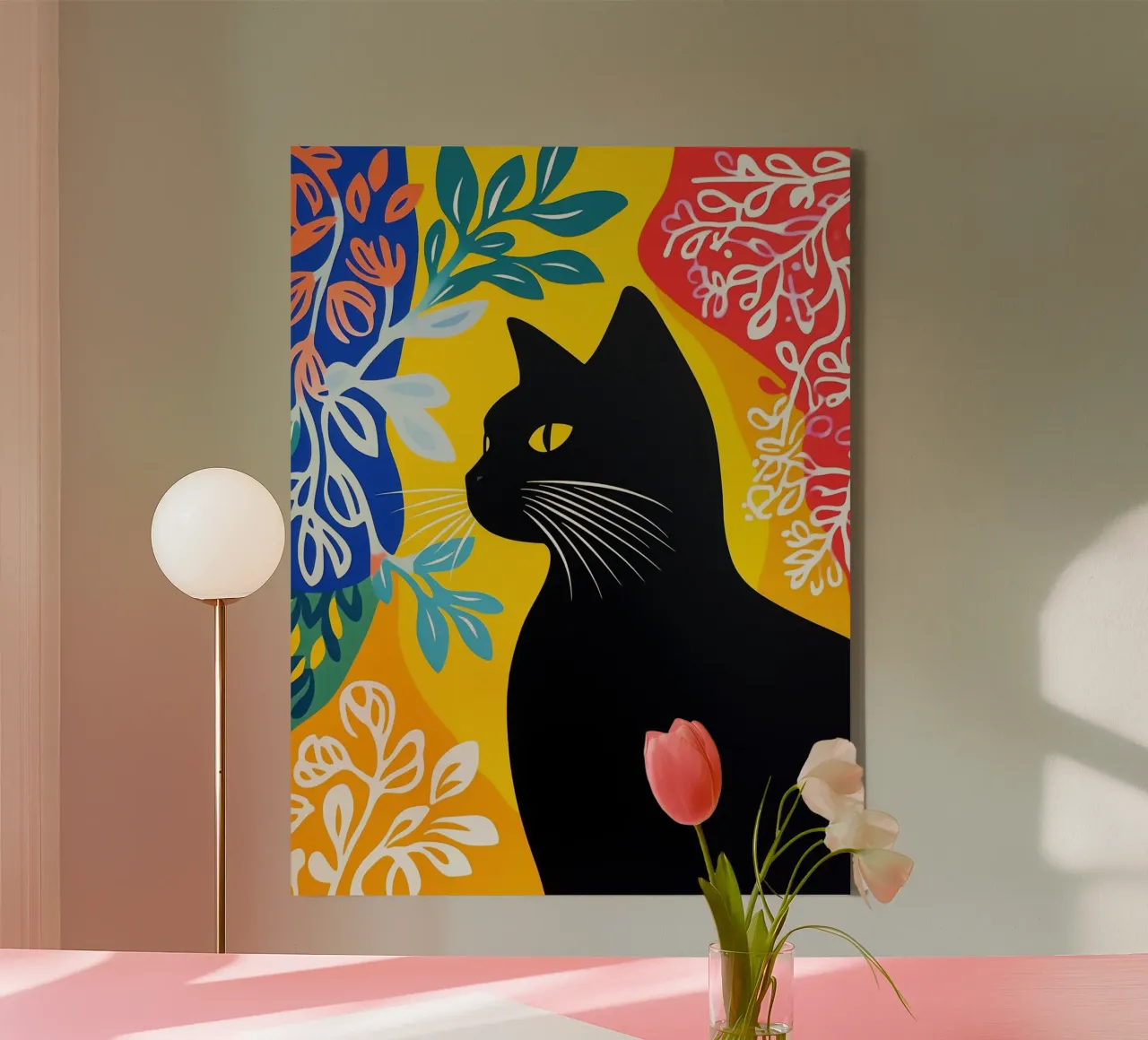 Zwarte kat in de Matisse Galerij canvas van Autofocus