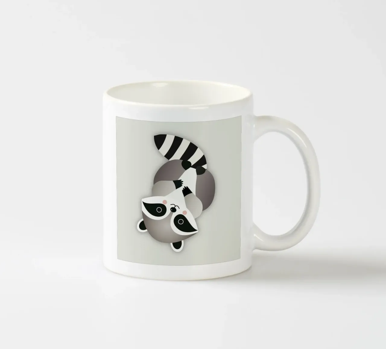Procione giocherellone - Illustrazione animale minimalista tazza in ceramica da namosh